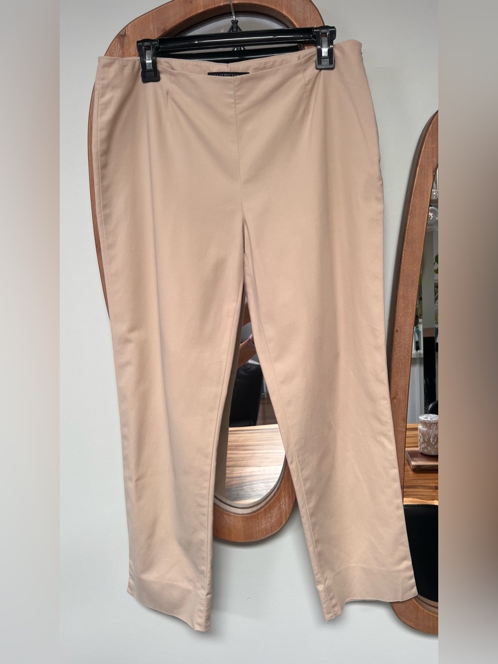 Lafayette 148 New York Beige Straight-Leg Pants